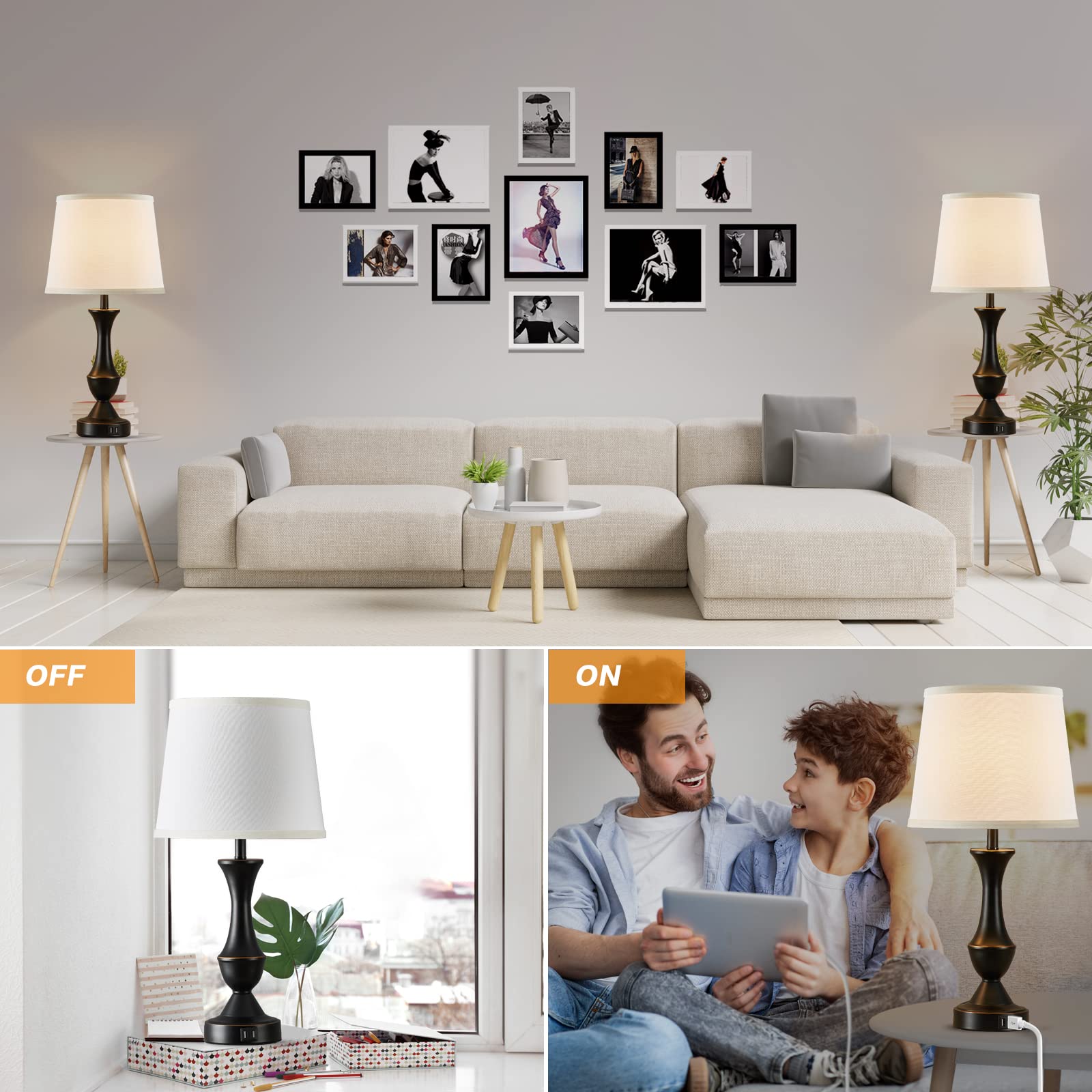 Luvkczc touch table lamps suitable for bedroom or office lighting