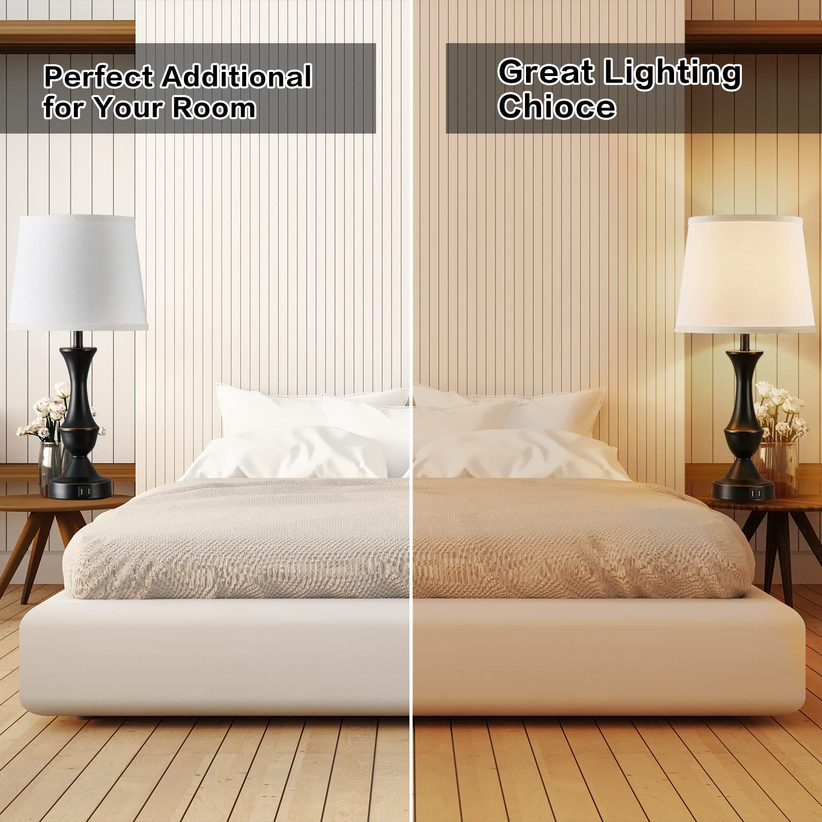 Luvkczc touch table lamps bulbs included for immediate use