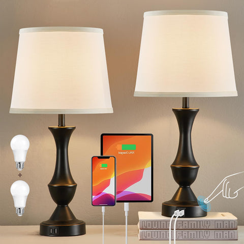 Luvkczc touch table lamps pair on nightstand for convenient bedside lighting