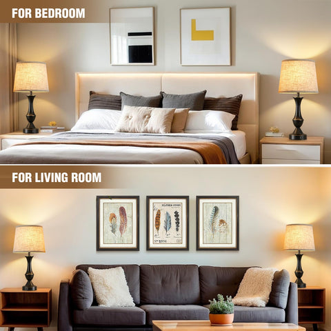 Perfect for nightstands, creating a cozy, functional lighting area.
