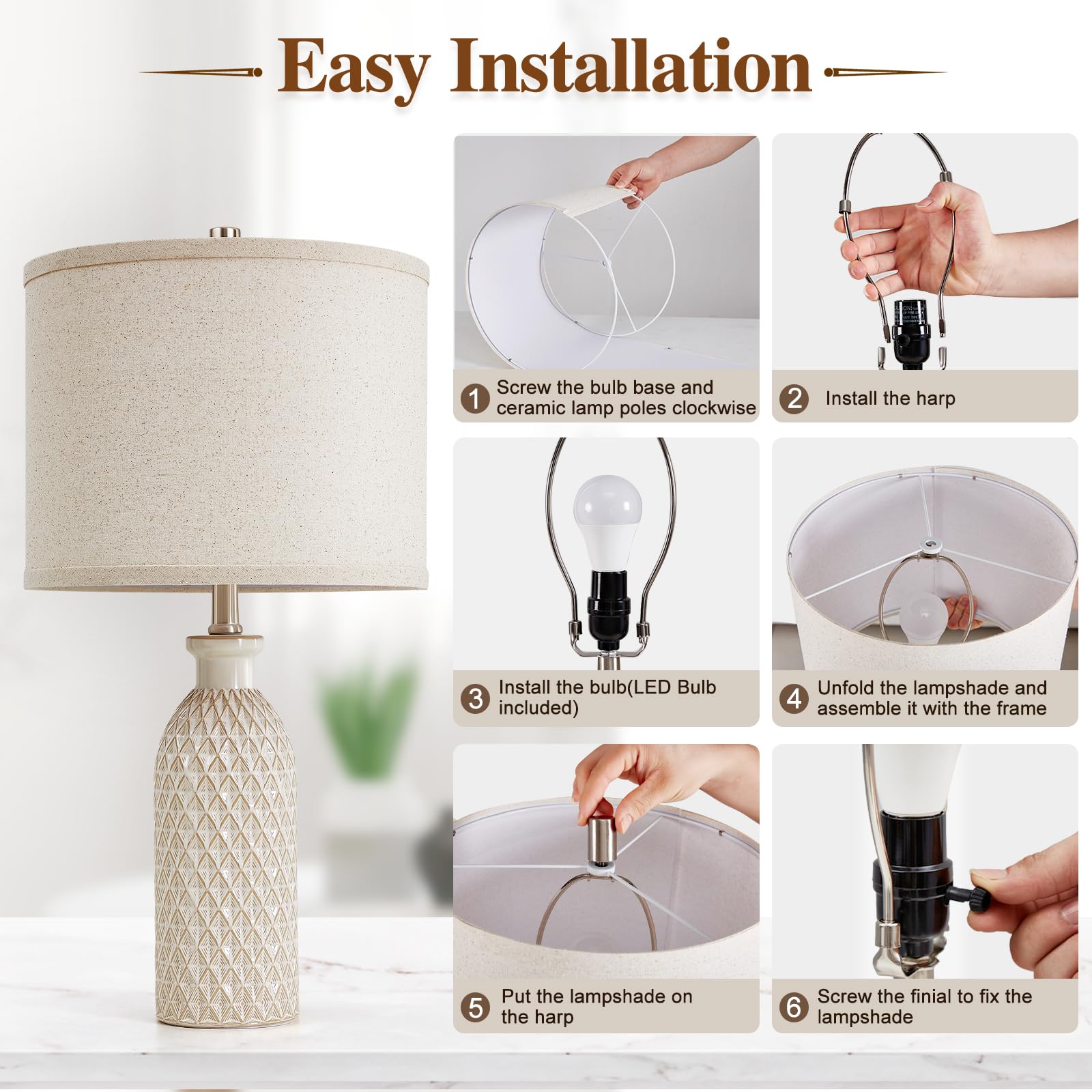 Luvkczc versatile bedside or desk lamp for bedroom, living room, or office.