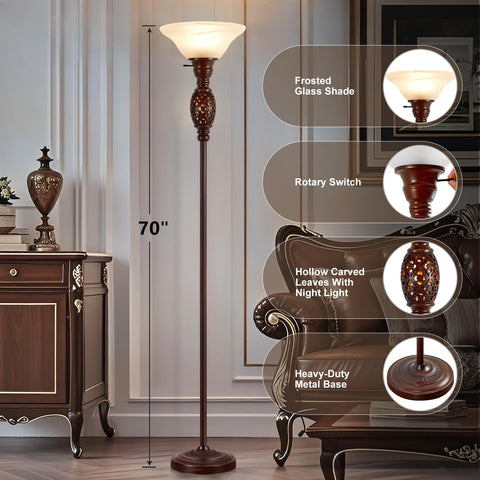 Luvkczc Victorian-style etched glass shade adds warm mood lighting