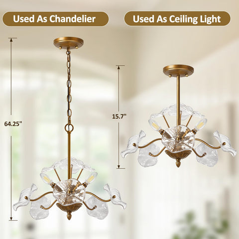 Luvkczc vintage brass flower glass pendant adds timeless elegance to interiors
