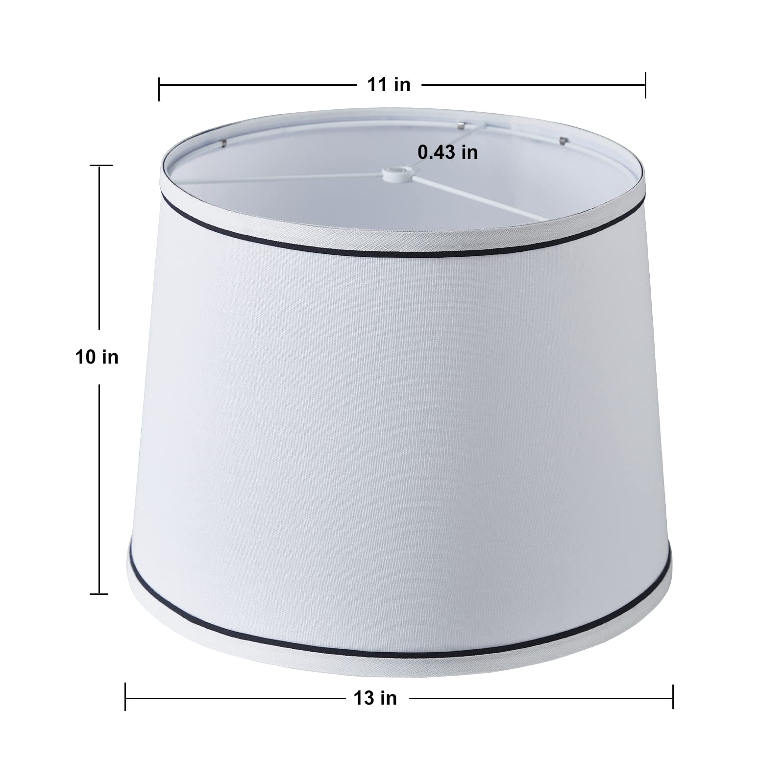 Luvkczc white bedside lampshade set 2 side detail shows linen texture.
