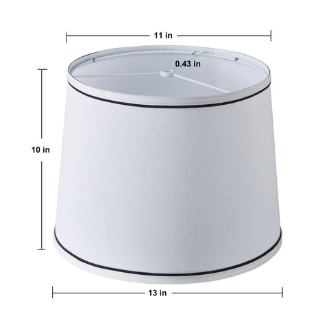 Luvkczc white bedside lampshade set 2 side detail shows linen texture.