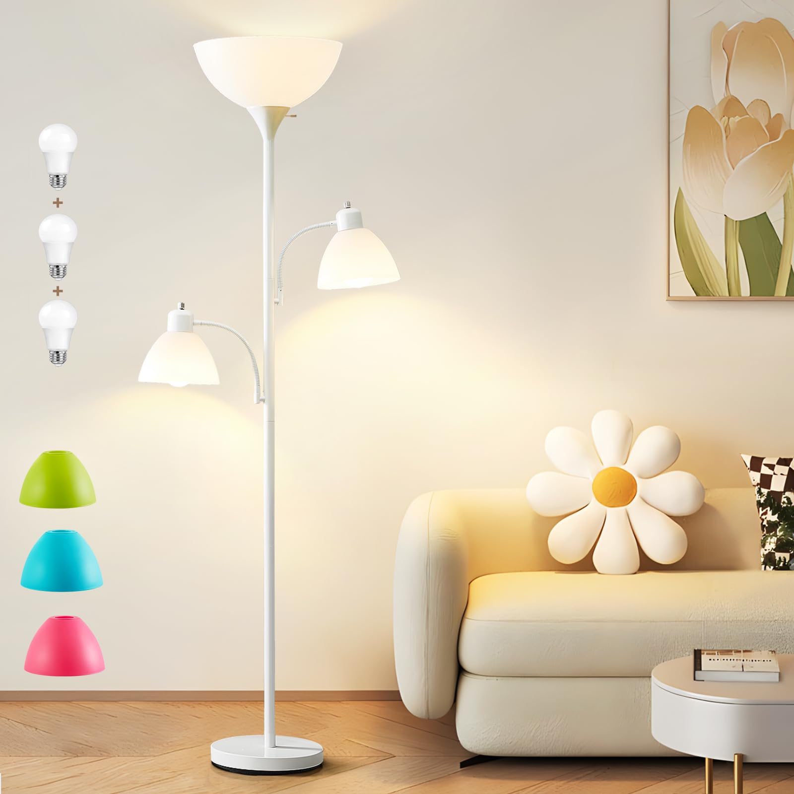 Luvkczc white floor lamp stands 72 inches for versatile living room lighting