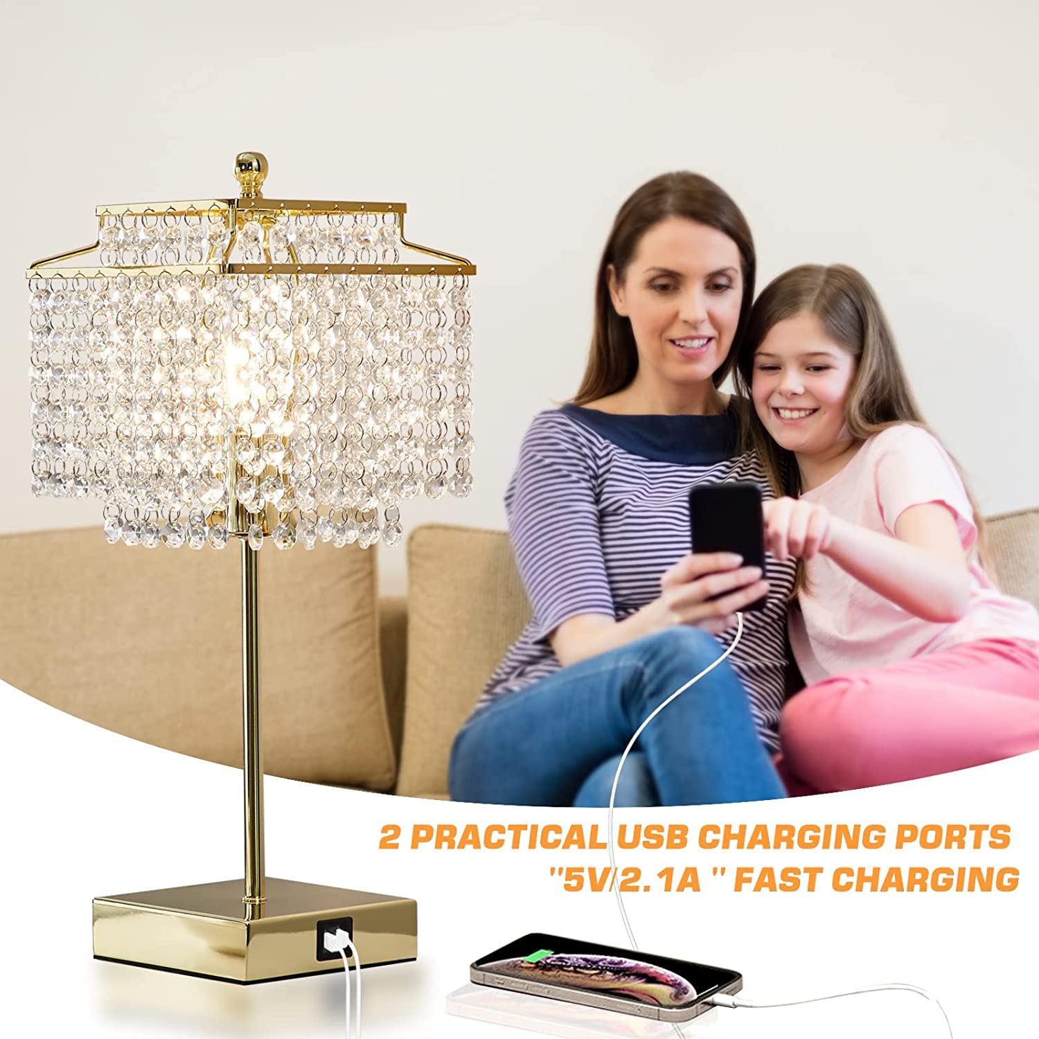 Luvkczc gold finish bedside lamp adds refined warmth to modern decor.
