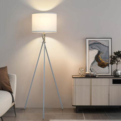 Luvkczc tripod floor lamp in silver base showing stable support for living spaces