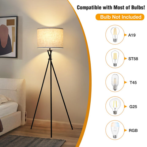 Luvkczc floor lamp beige shade creates warm ambient glow