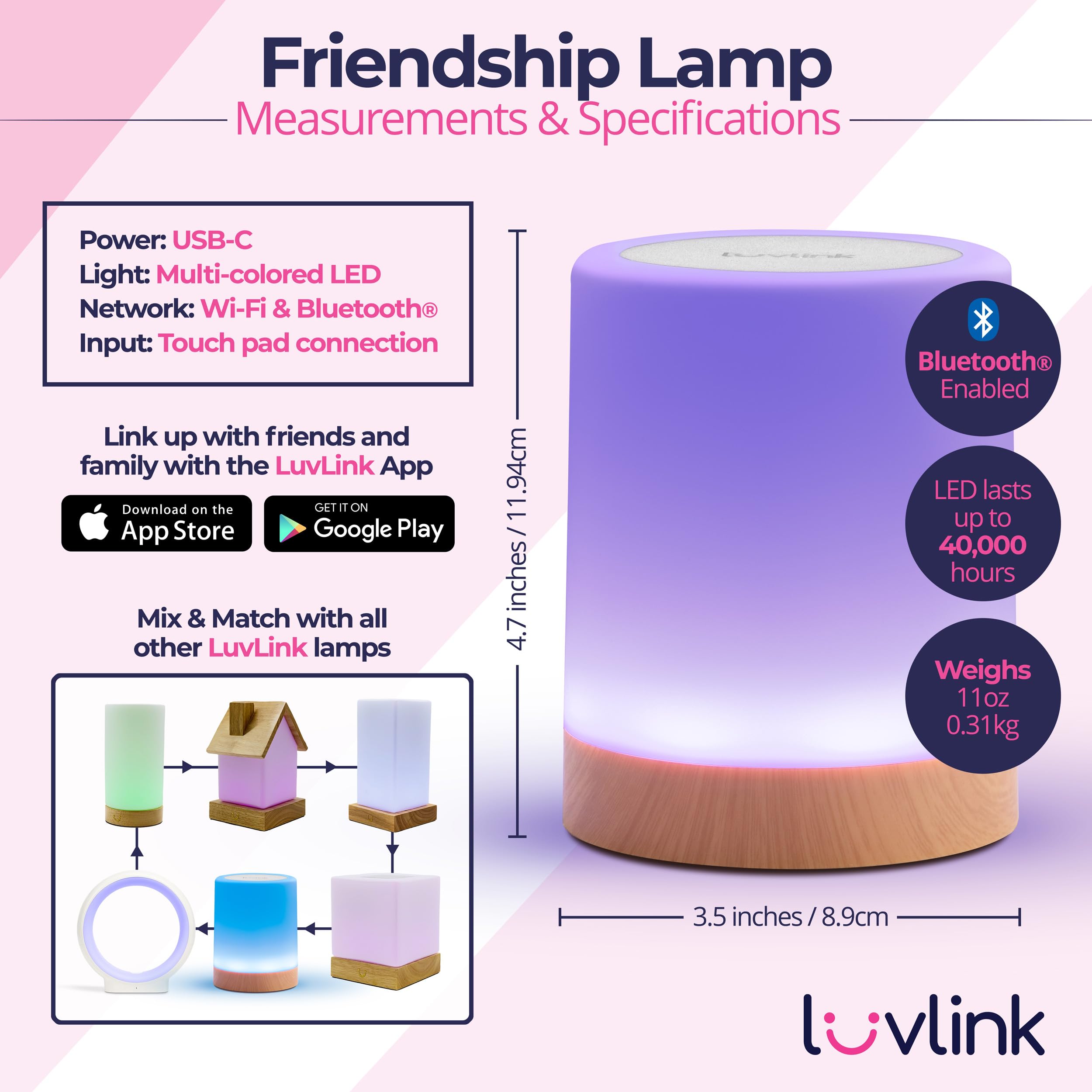 LuvLink app color meanings and alerts for loved ones.
