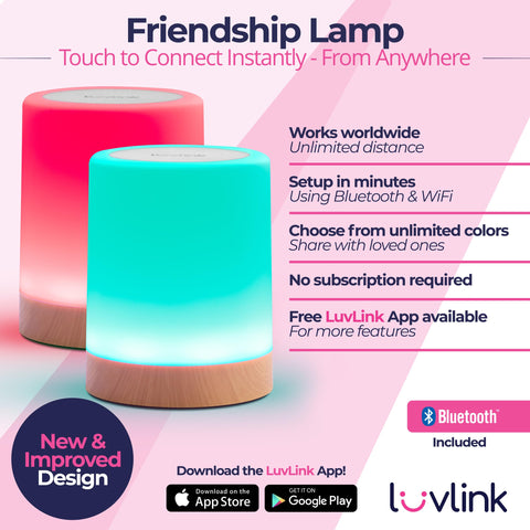 LuvLink lamps undergoing WiFi setup in a cozy living room.