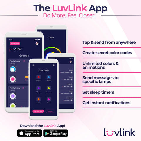 LuvLink touch-to-connect feature enables instant lighting moments.