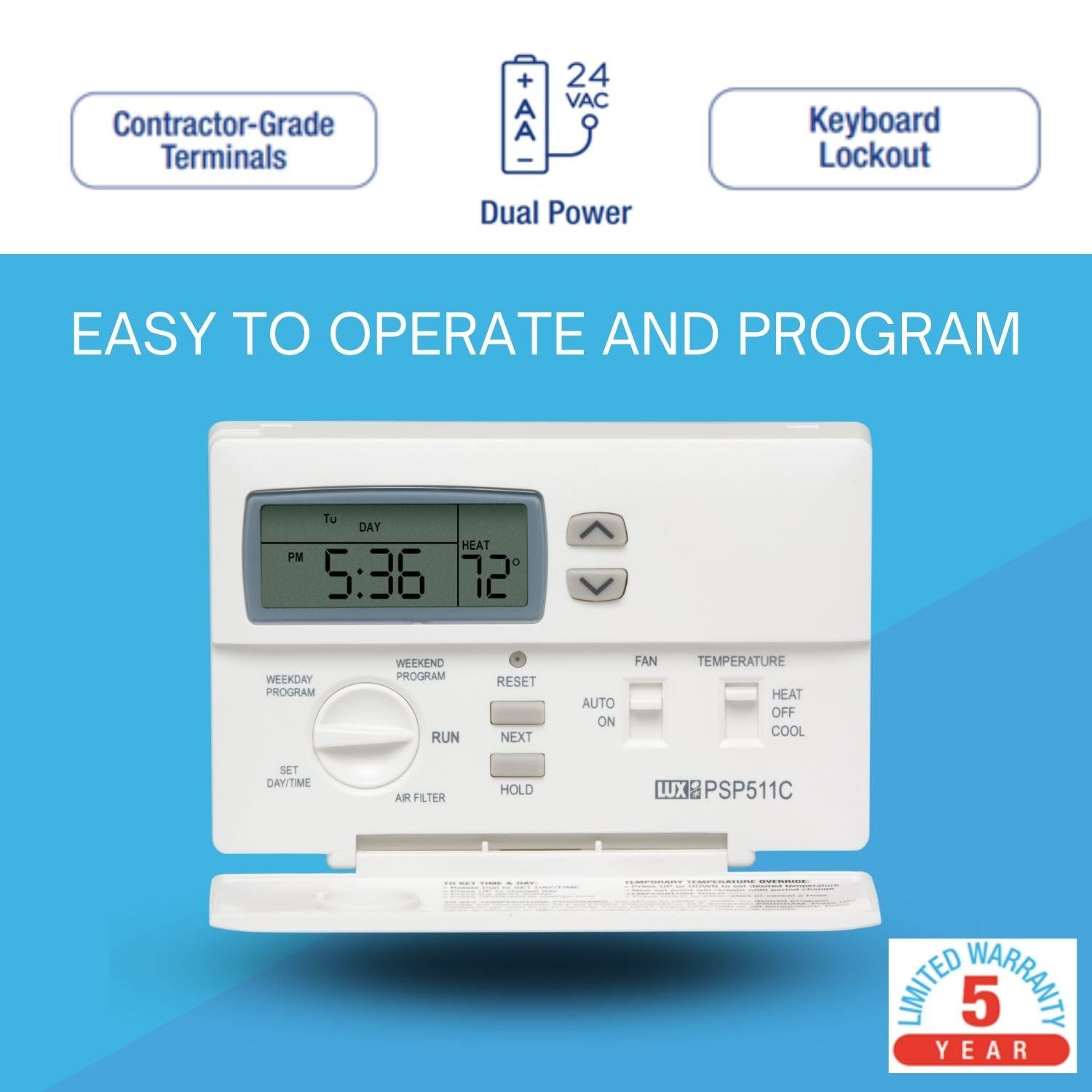 LUX Pro display front shows clear readings for quick adjustments