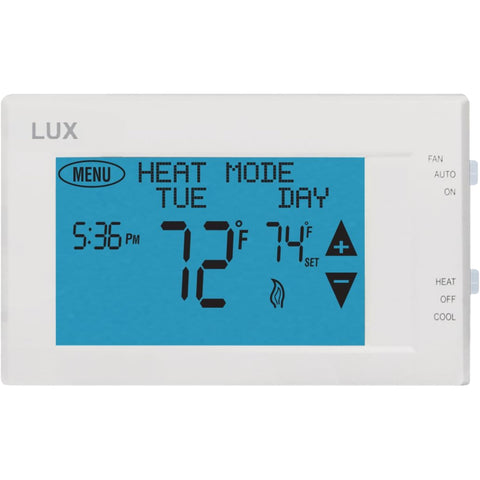 LUX TX9600TS touchscreen display for quick, intuitive climate control.