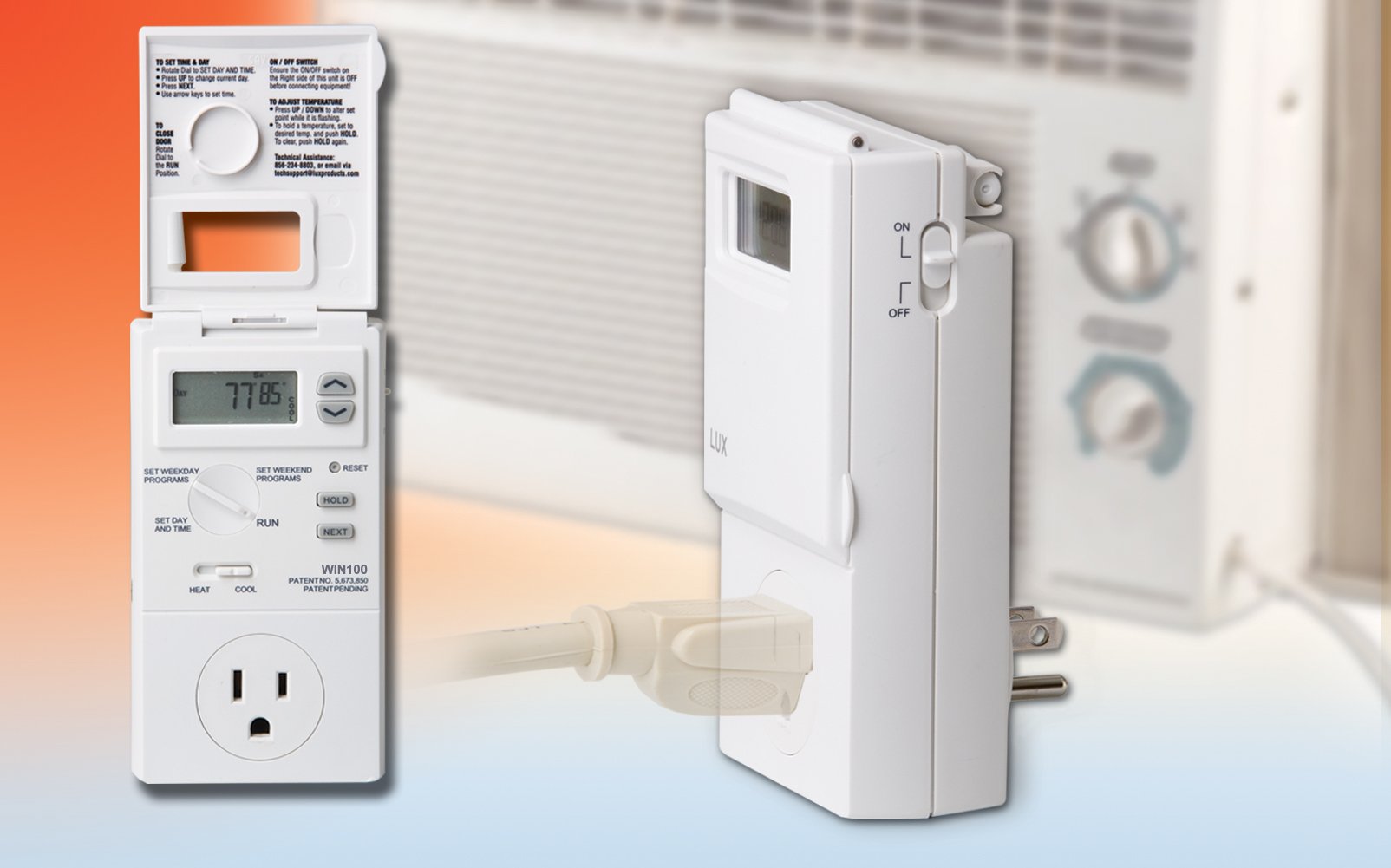 Lux WIN100 backlit display aids visibility in dim rooms.