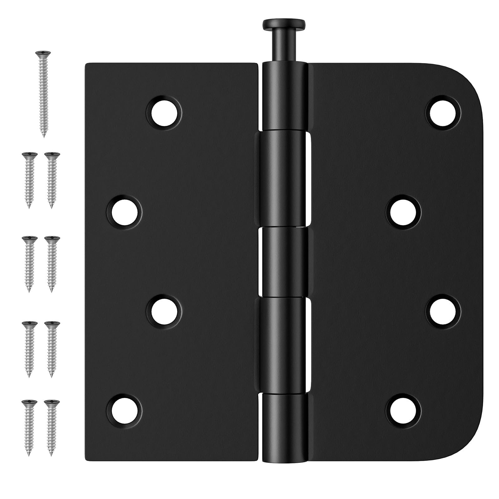 Luxbaro 6-pack 4-inch hinges with square corners for sturdy exterior door mounting