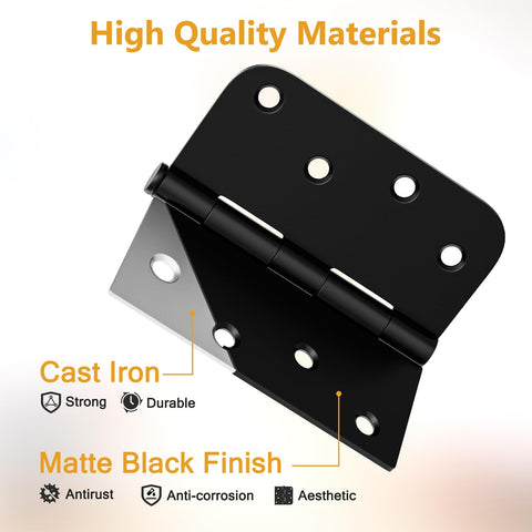 Luxbaro anti-rust matte black hinge for outdoor use.