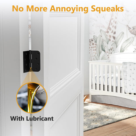 Each hinge supports up to 60 pounds for heavy doors