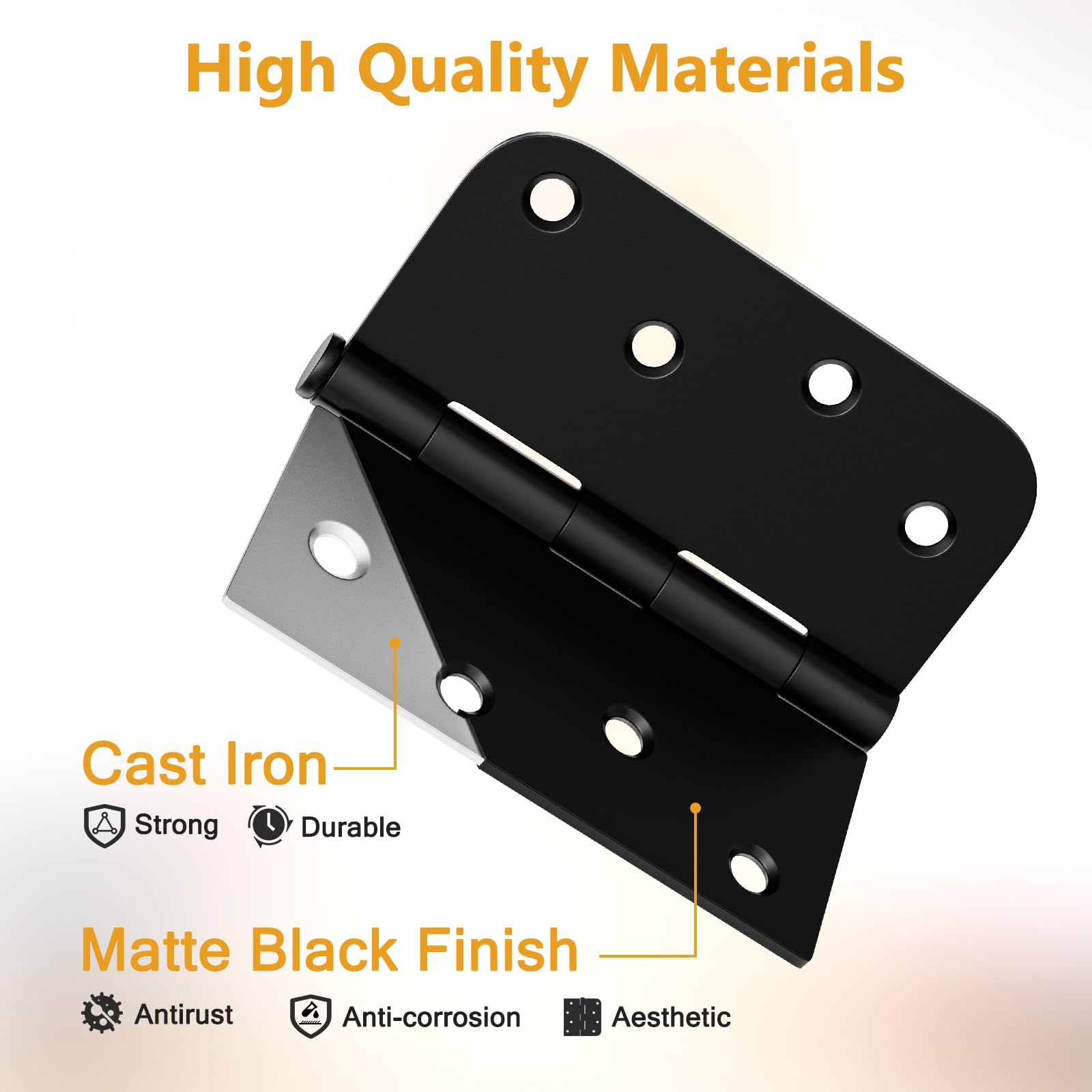 Removable pin hinge design enables reversible installation for doors