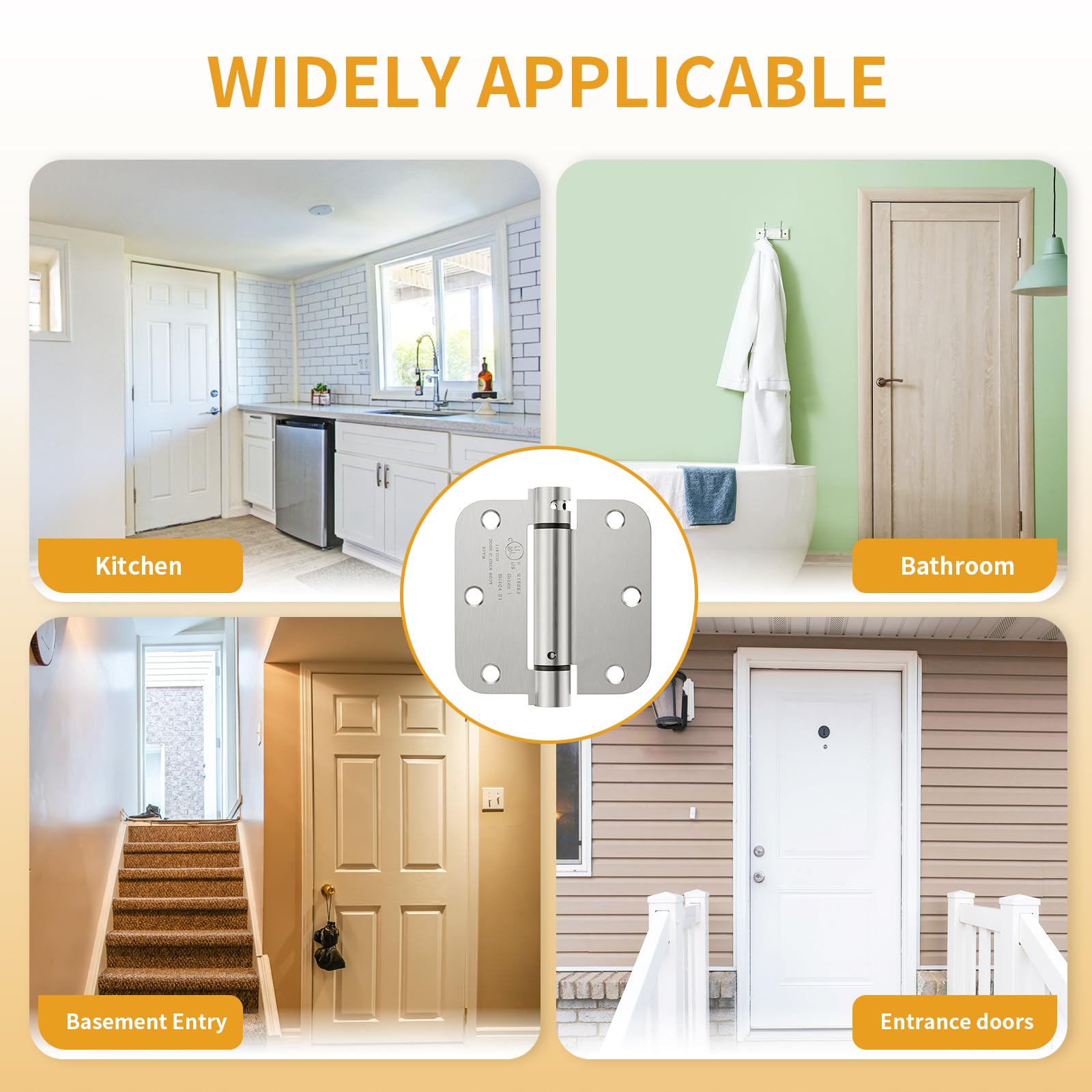 Self-closing action demonstrated on interior door by Luxbaro hinge
