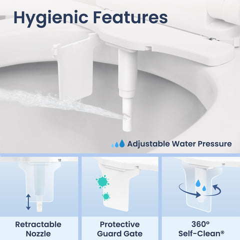 LUXE Bidet NEO 120 Plus ergonomic knobs and precise water pressure control
