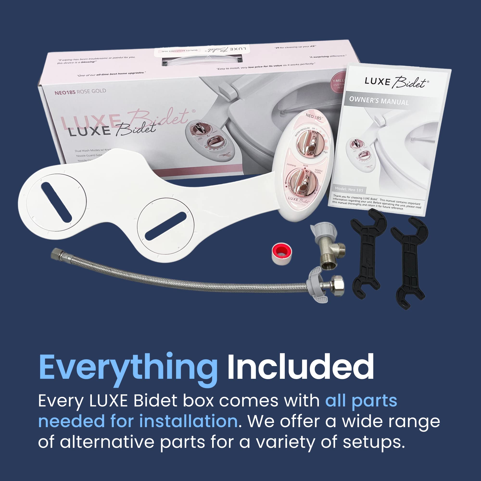 LUXE Bidet NEO 185 self-cleaning mechanism protects nozzles between uses