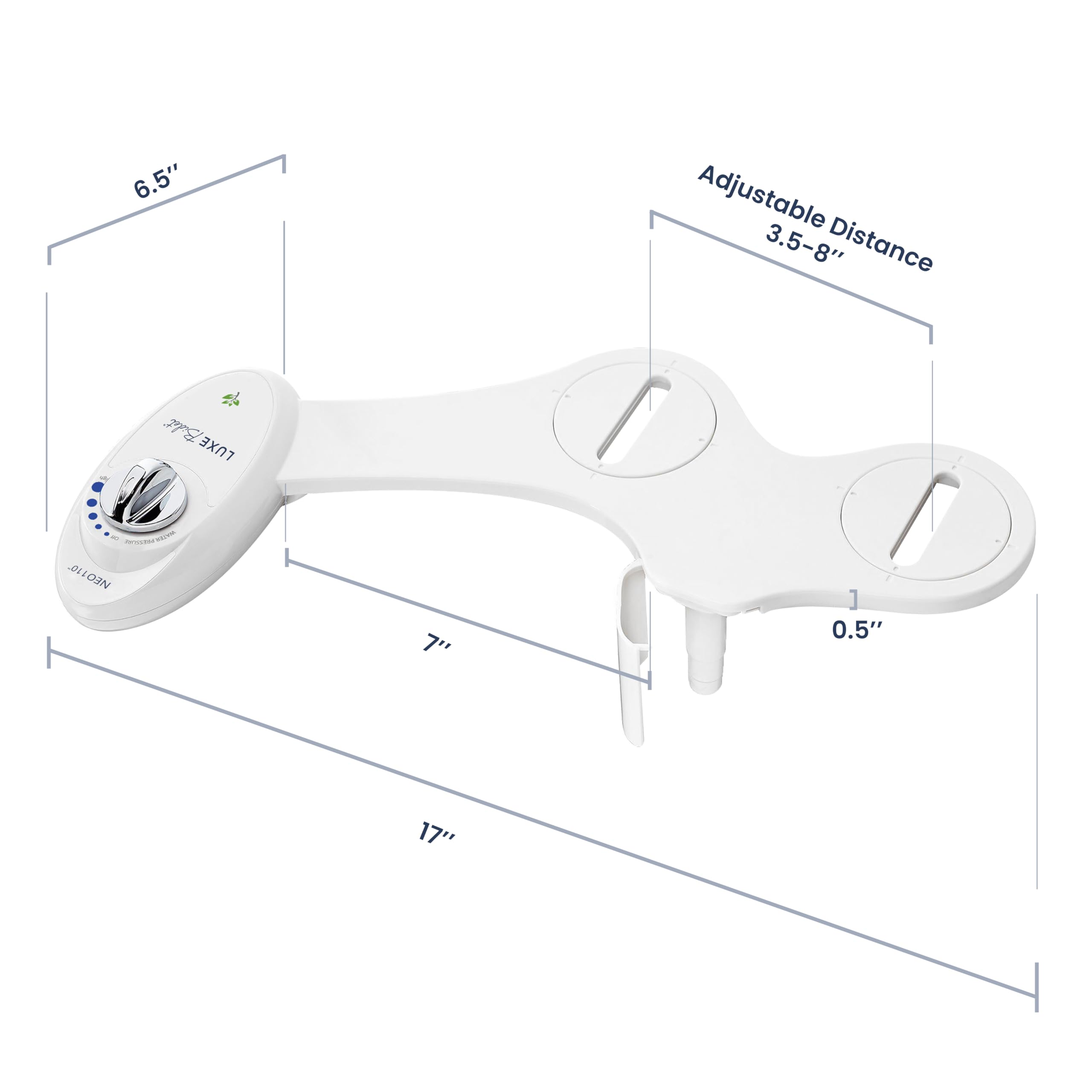 LUXE Bidet NEO 110 white finish complements any bathroom decor.