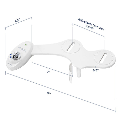 LUXE Bidet NEO 110 white finish complements any bathroom decor.