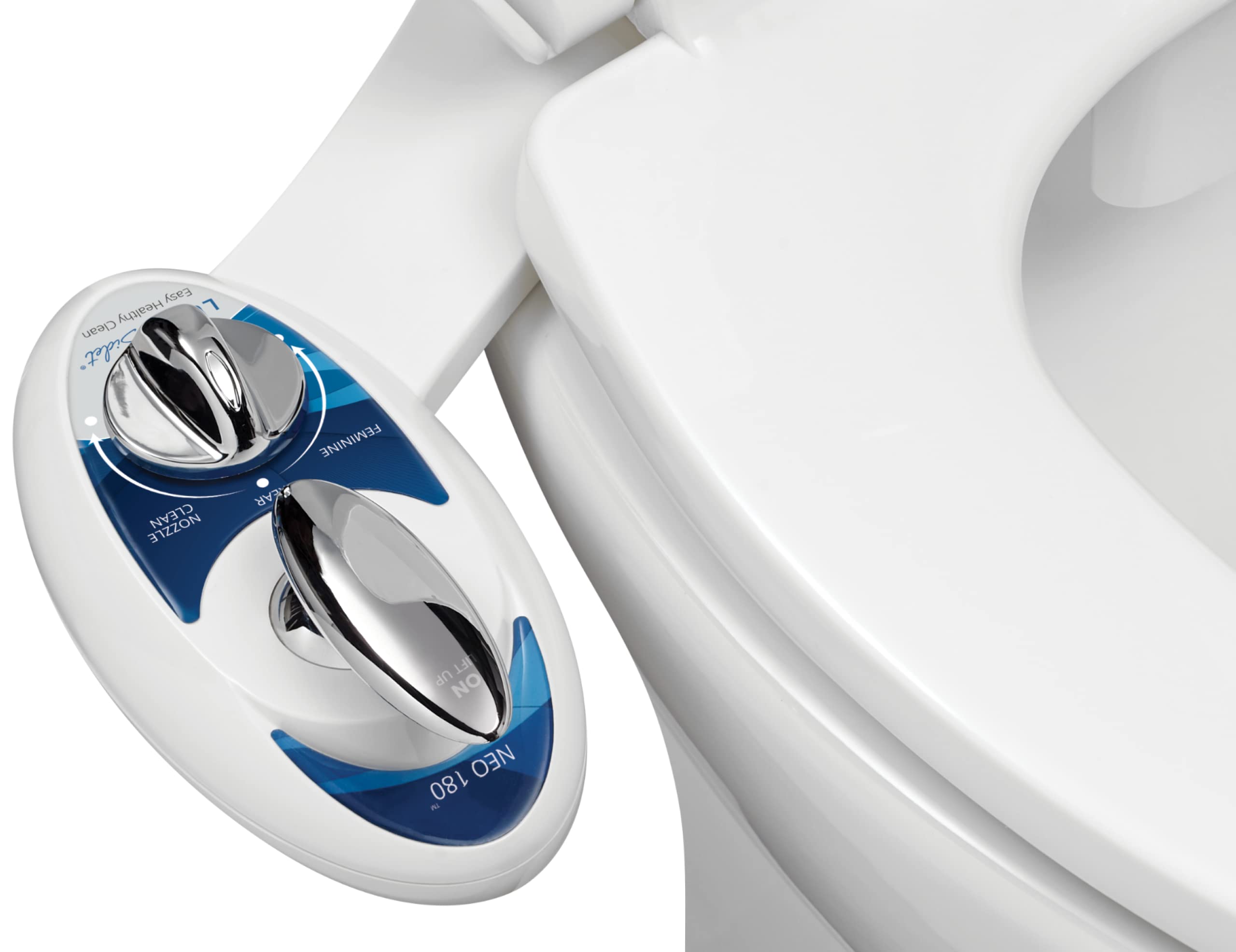 LUXE Bidet NEO 180 dual-nozzle provides targeted rear and feminine wash