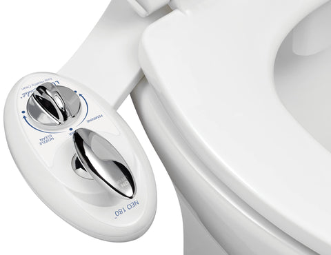 LUXE Bidet NEO 180 dual-nozzle setup for precise cleansing