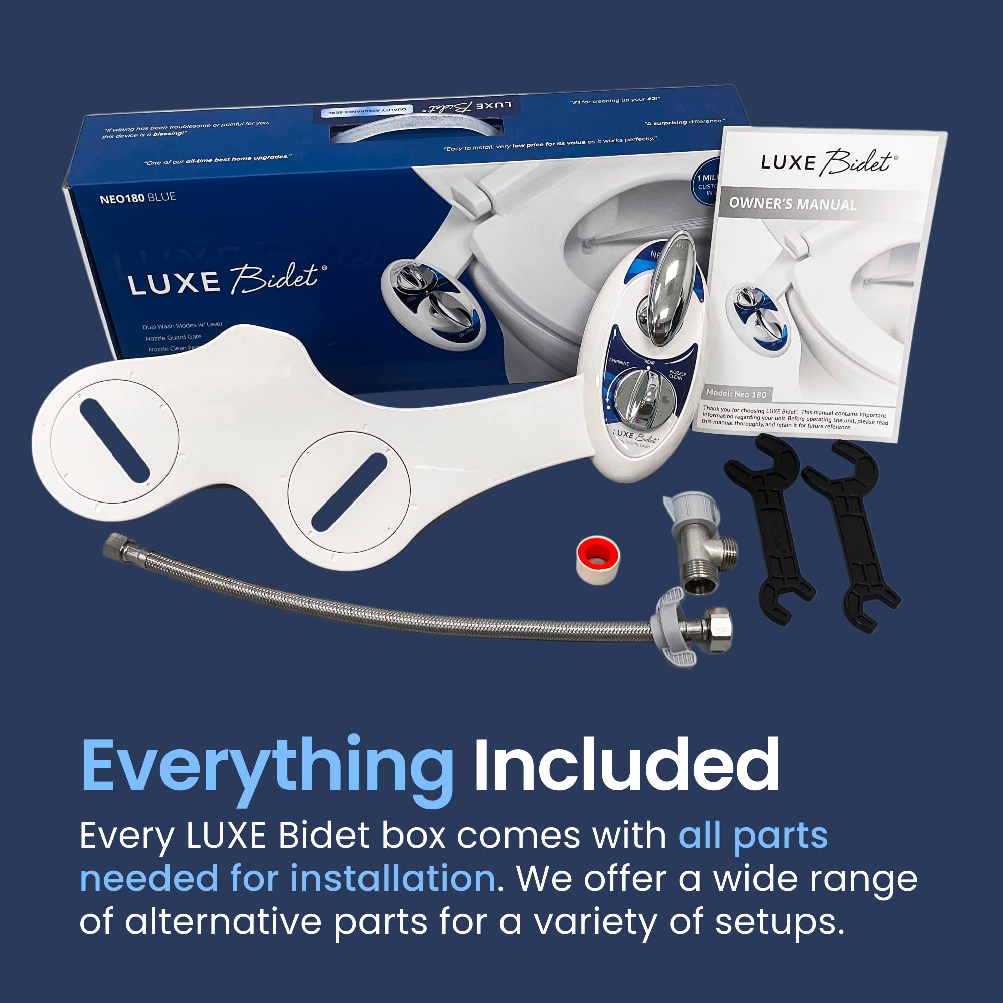 LUXE Bidet NEO 180 self-cleaning system keeps nozzles sanitary