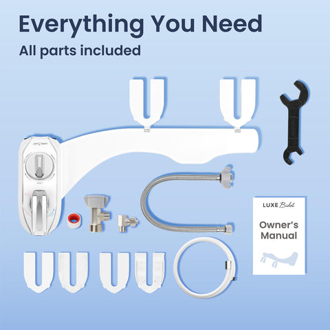 LUXE Bidet NEO 320 Plus compact design with durable hinges for easy post-install tweaks.