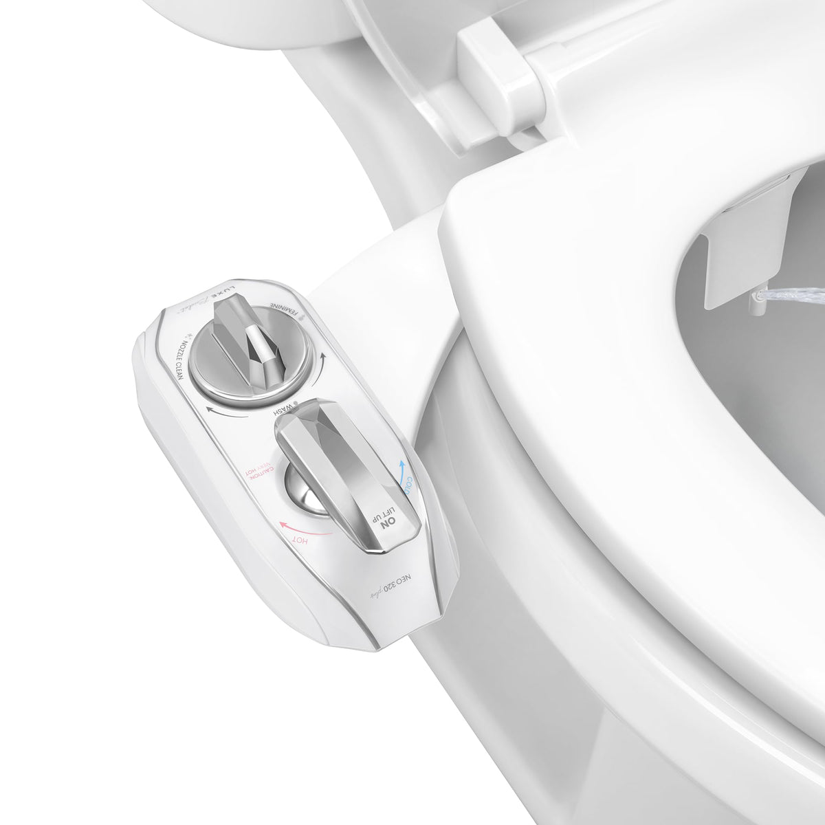 LUXE Bidet NEO 320 Plus warm-water wash for comfortable cleansing.