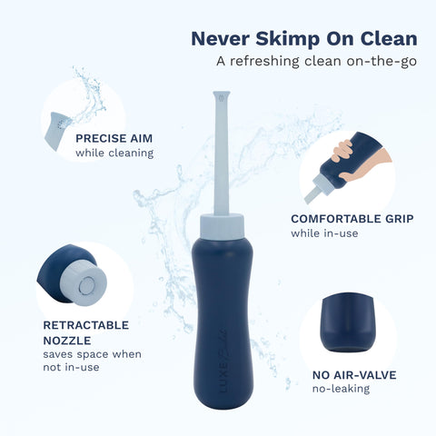 LUXE Bidet ten-hole spray nozzle delivering wider coverage