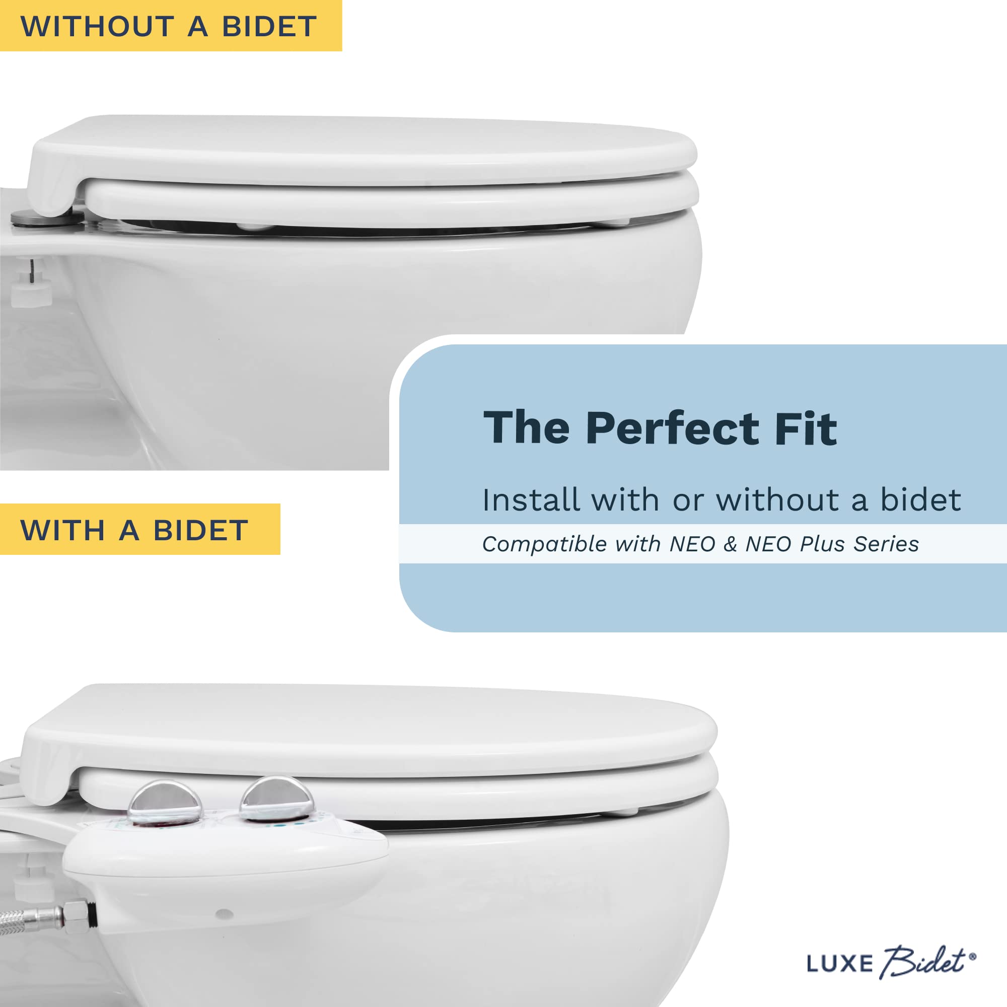 LUXE TS1008R round-seat with quick-release hinges for easy cleaning