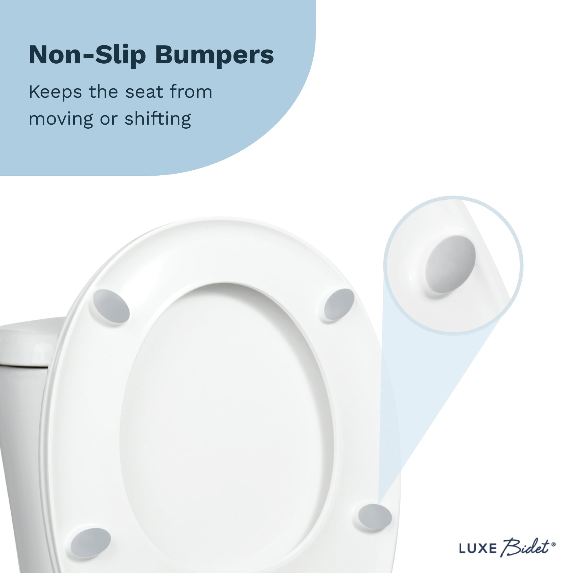 LUXE TS1008R white finish on standard round toilet