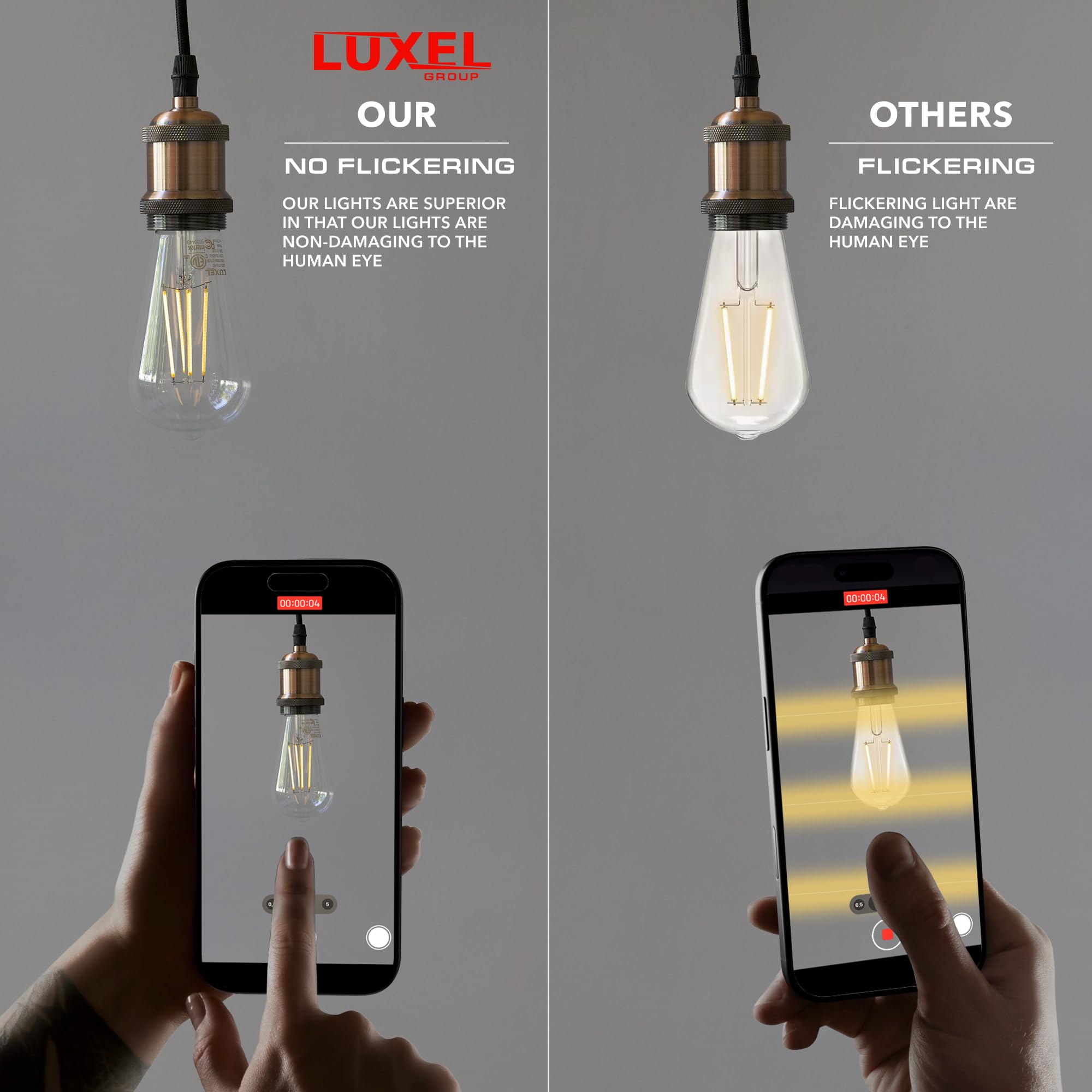 Luxel Group clear-glass Edison bulb enhances vintage decor in cafes.