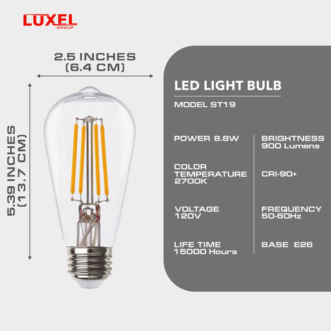 Luxel Group dimmable Edison-style light for adjustable mood in any room.