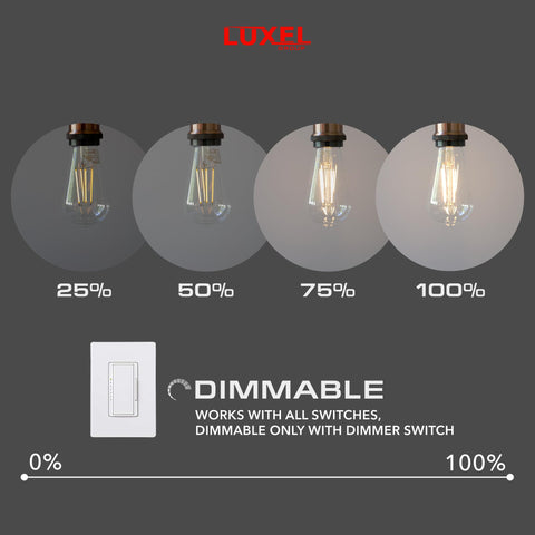 Luxel Group E26 base fits pendants, chandeliers, and wall sconces.