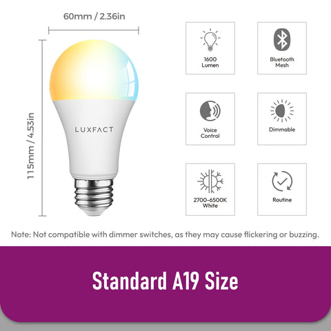LUXFACT bulbs direct Alexa compatibility enables hands-free control.