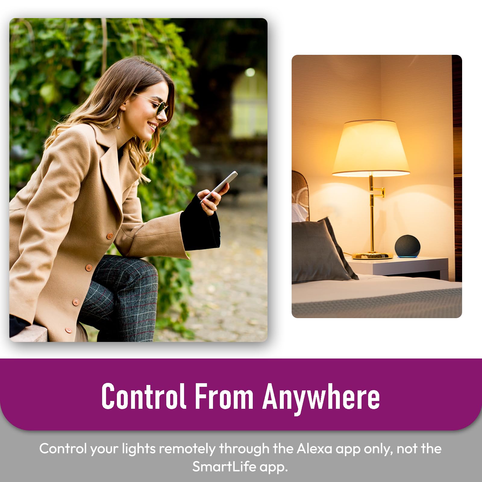 LUXFACT Alexa compatibility with no WiFi required for easy setup.