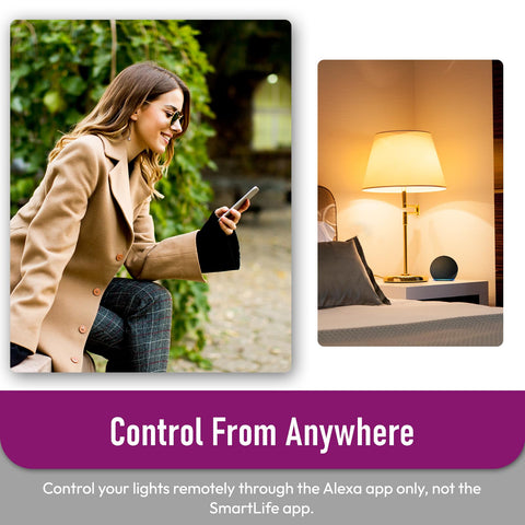 LUXFACT Alexa compatibility with no WiFi required for easy setup.