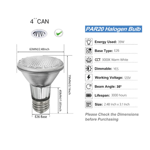 LuxGallerri PAR20 E26 base flood bulb highlights eco-halogen construction