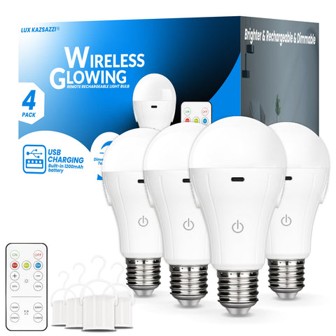 LUXKAZSAZZI WirelessGlow bulb in use in living room showing ambient lighting