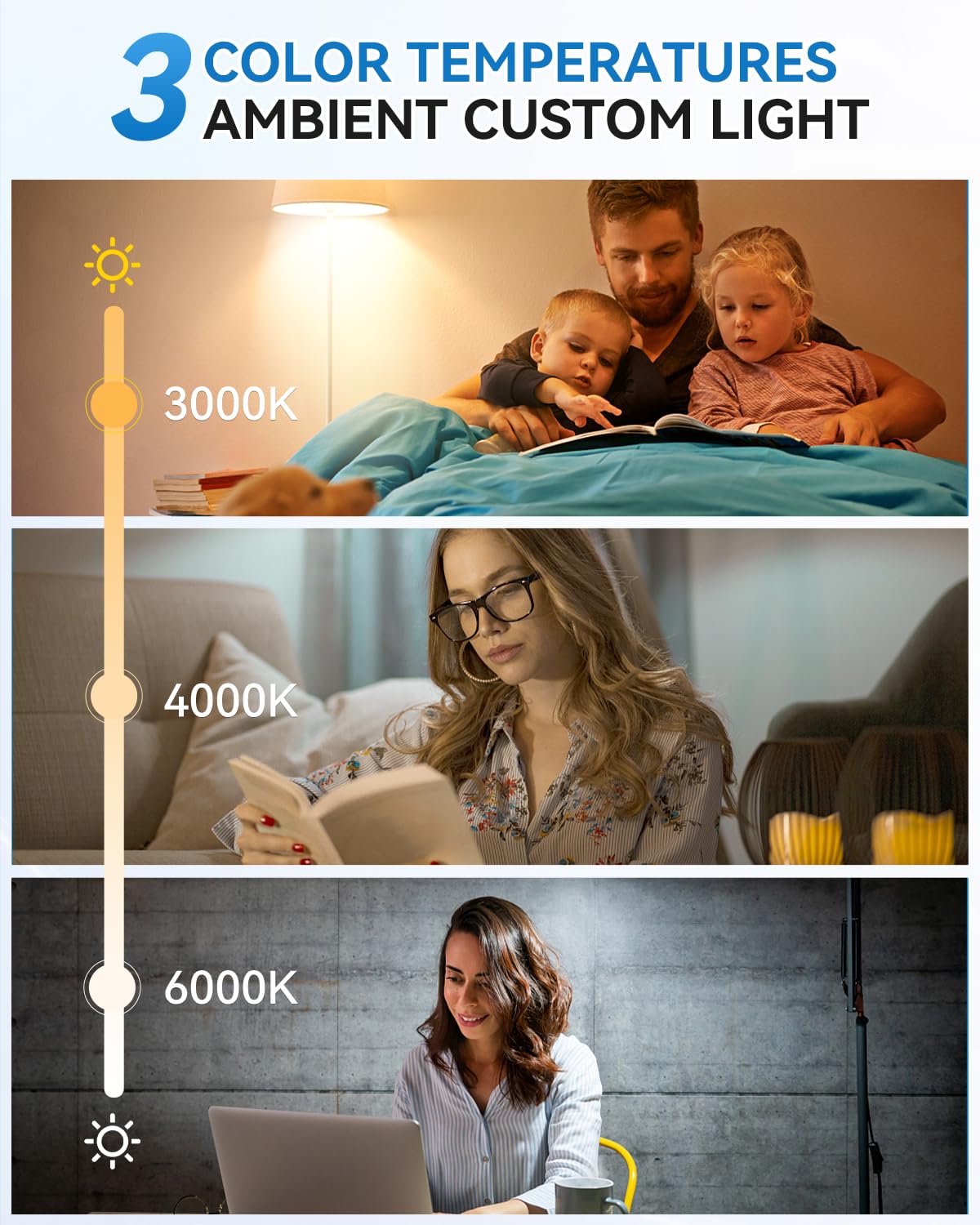 LUXKAZSAZZI WirelessGlow remote control for quick brightness and color temperature adjustments