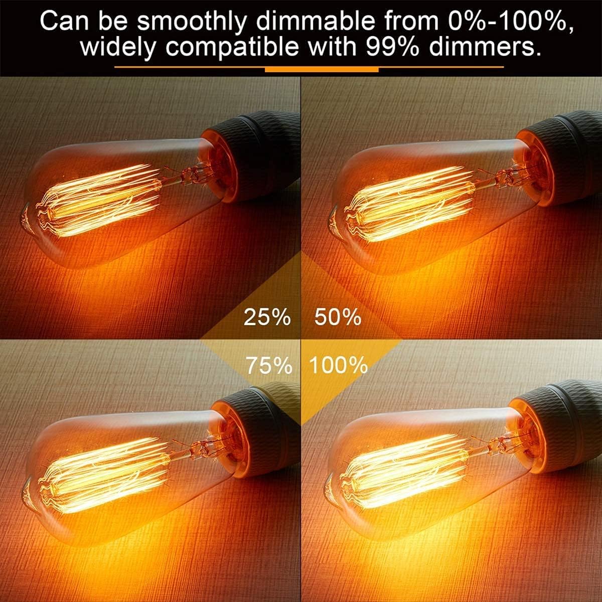 LUXON 60W E26-based bulbs fit standard sockets for easy retro updates