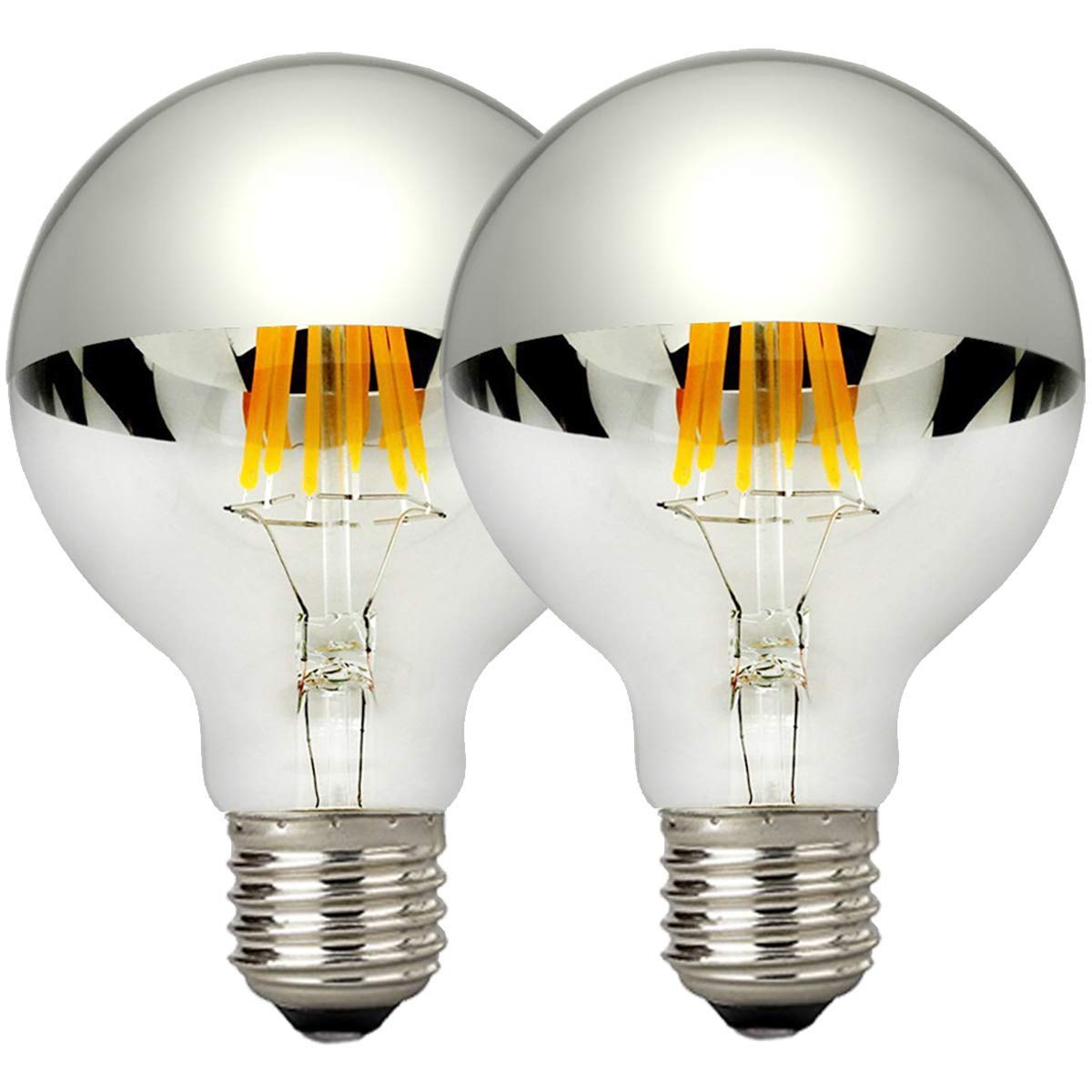 LUXON half chrome bulb with glare-free design for comfortable vanity lighting