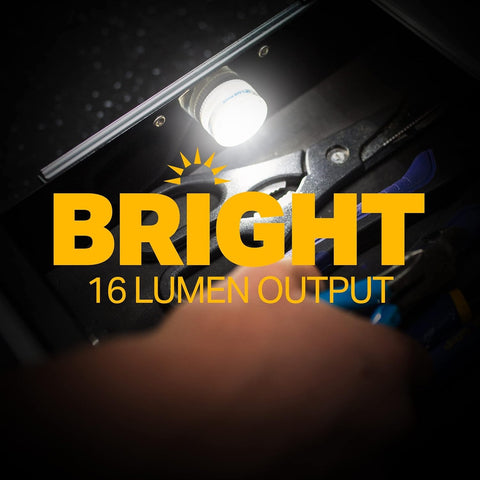 LUXPRO puck light in tackle box improving visibility of tools