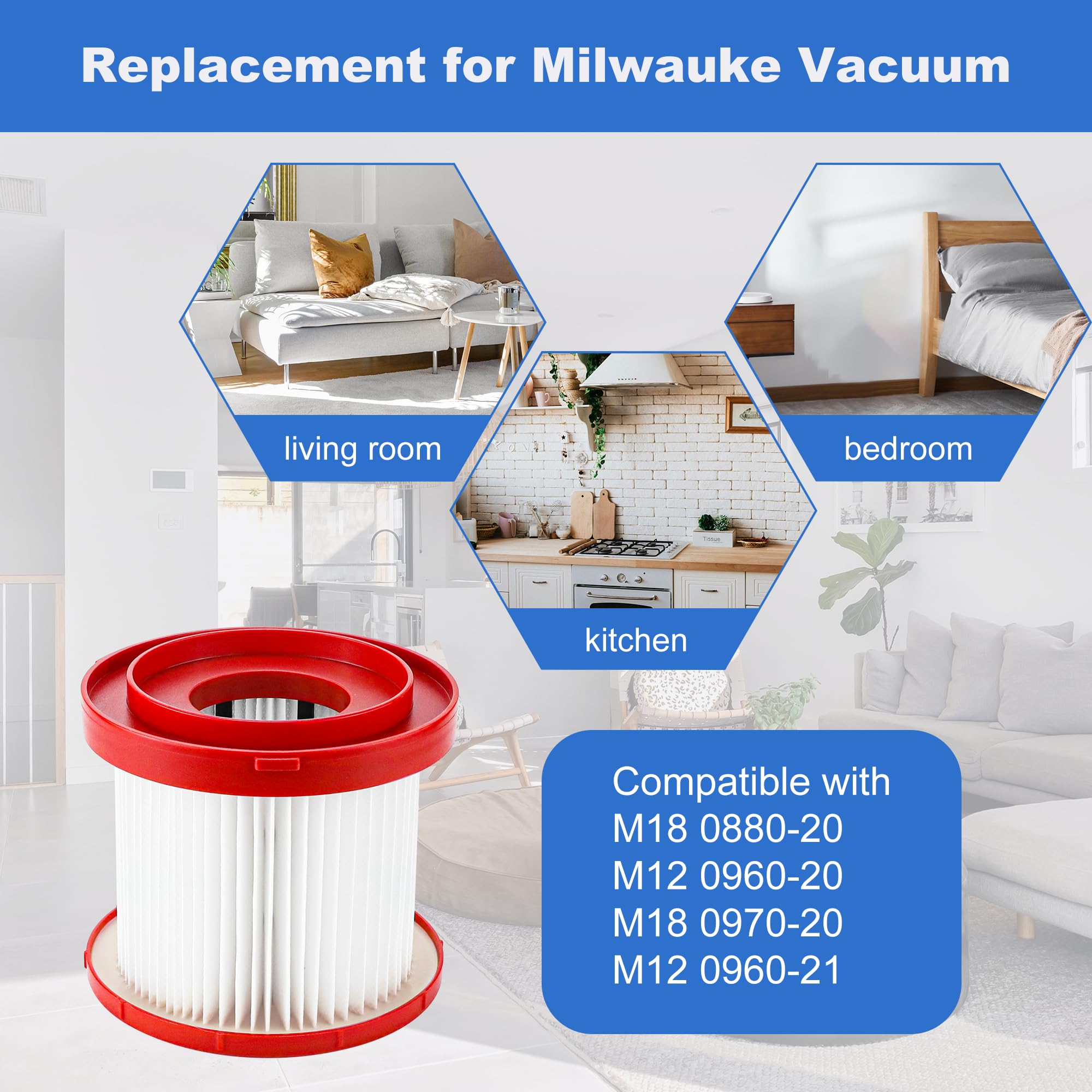 LUXRILIX Milwaukee 0960-20 filter ensures durable, multi-layer filtration.
