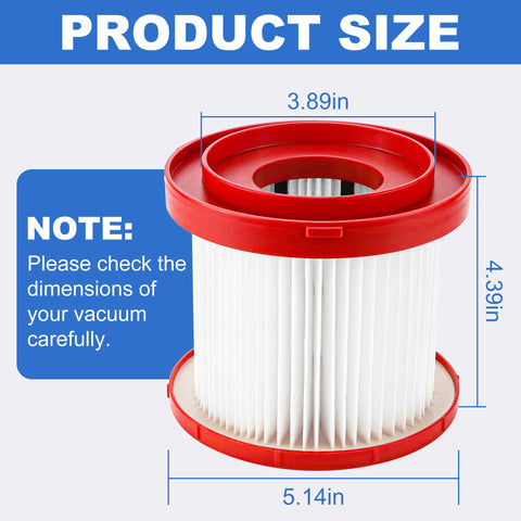 LUXRILIX Milwaukee 0970-20 filter for 2.5-gallon vacuums, reliable replacement.